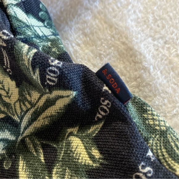 Scotch Soda Mens S SMALL Polo Shirt Floral All Over Print Logo Golf Preppy Adult - Picture 10 of 14